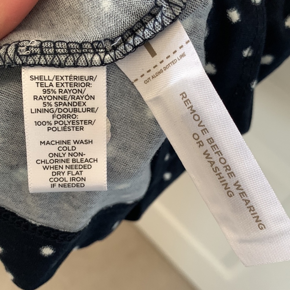 NWT LOFT Black/White Polka Dot Print Cap Sleeves Dress Size M - Picture 16 of 16